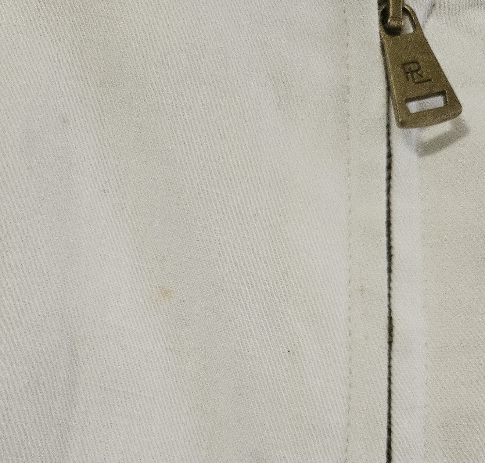 Ralph Lauren Collection White Linen Blend Navy Bomber Jacket - Picture 7 of 8